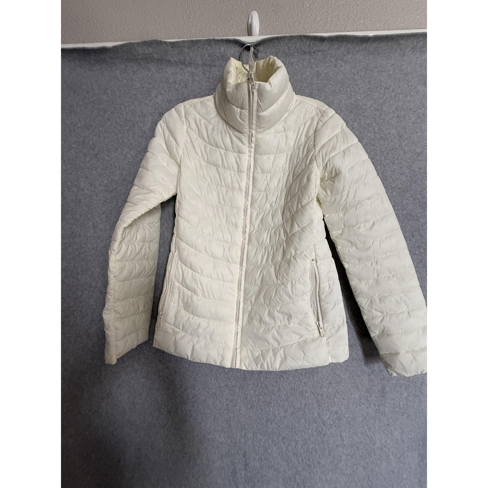 Gap‎ Upcycled Puffer Jacket Womens XS White Water Resistant Lightweight Packable